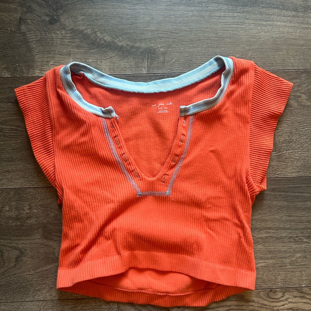 Out From Under Go For Gold Seamless Top Orange/Blue